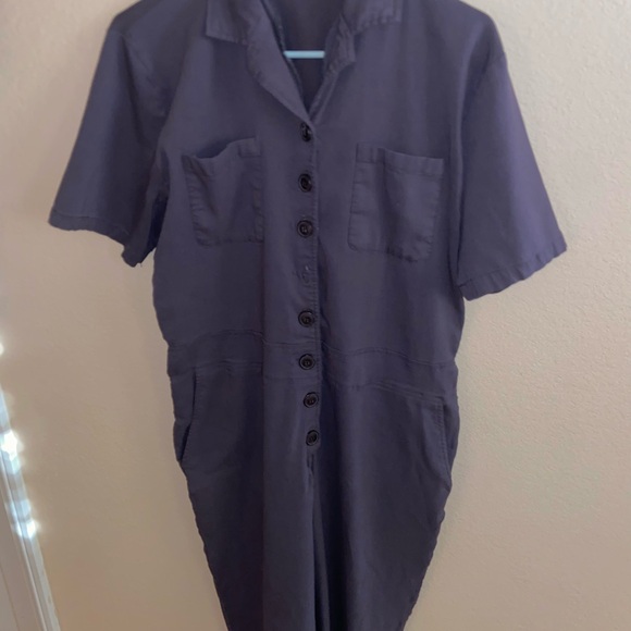 Grey jump suit button front y2k fashion street wear grunge one piece retro top - Picture 3 of 10